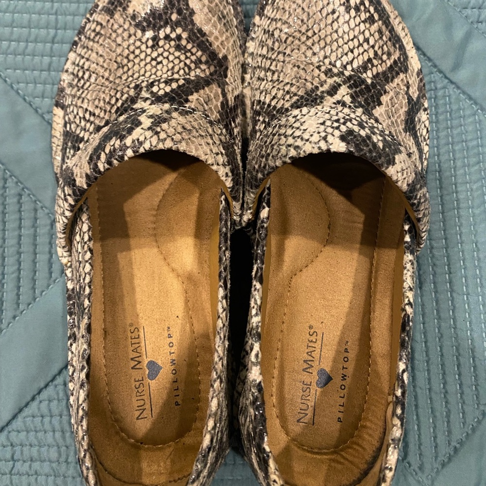 Nurse Mates snakeskin clogs - Like new condition.  Only worn 4 times at most.